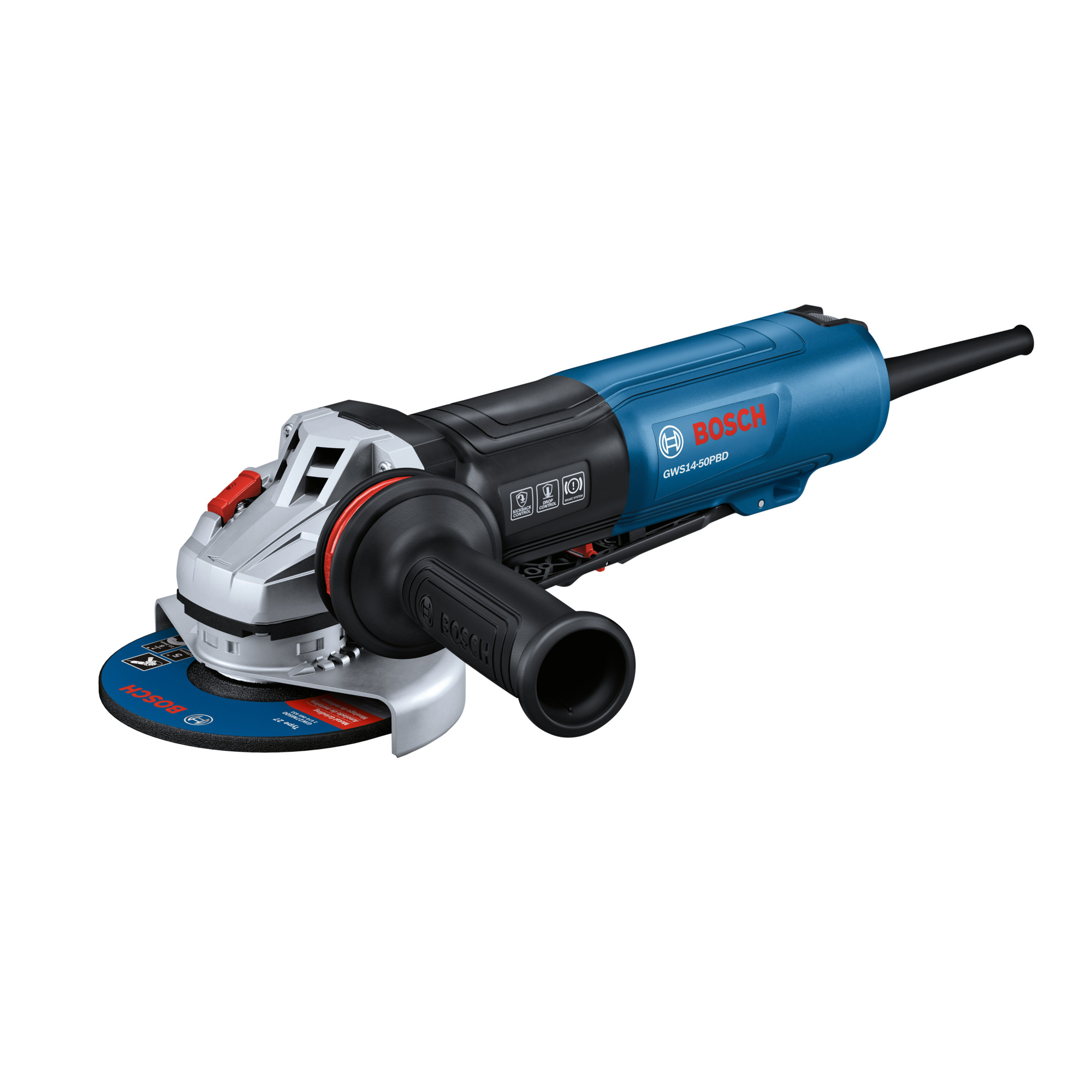 Bosch Angle Grinder with Brake and No Lock-On Paddle Switch — 5in., Model# GWS14-50PBD